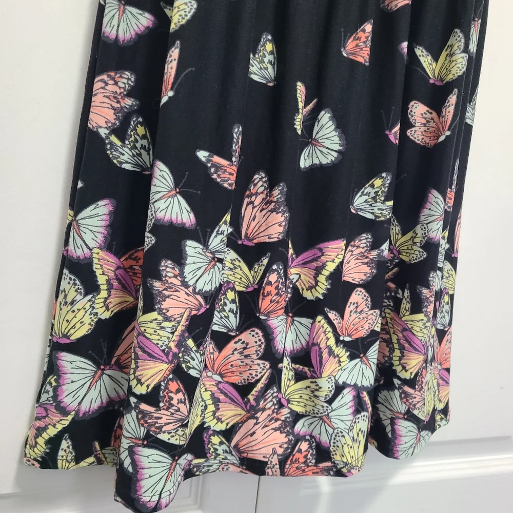 No Boundaries Black Butterfly Halter Sundress Cocktail NB Sweetheart Lace Back S - Picture 4 of 10